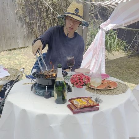 Backyard Asian style table  BBQ.

#LTKHome #LTKSeasonal #LTKVideo