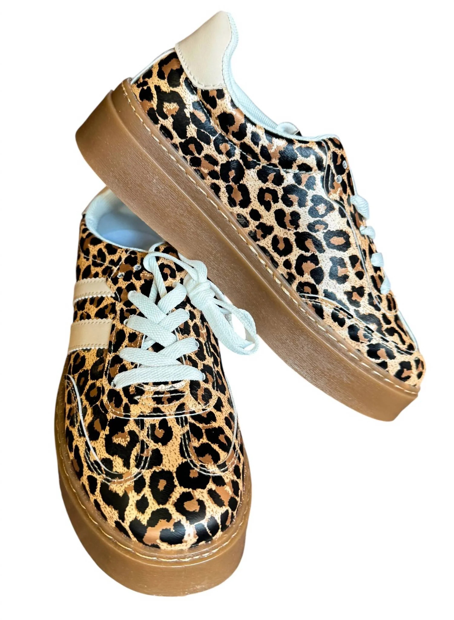 Women's Leopard Platform Sneakers In Beige | Shop Simon