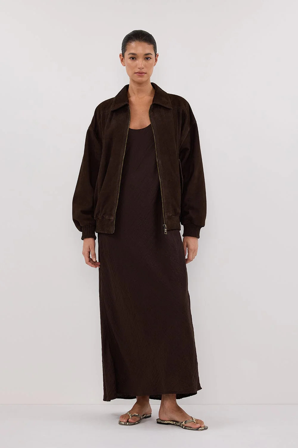 DALTON BITTER CHOC SUEDE BOMBER | DISSH