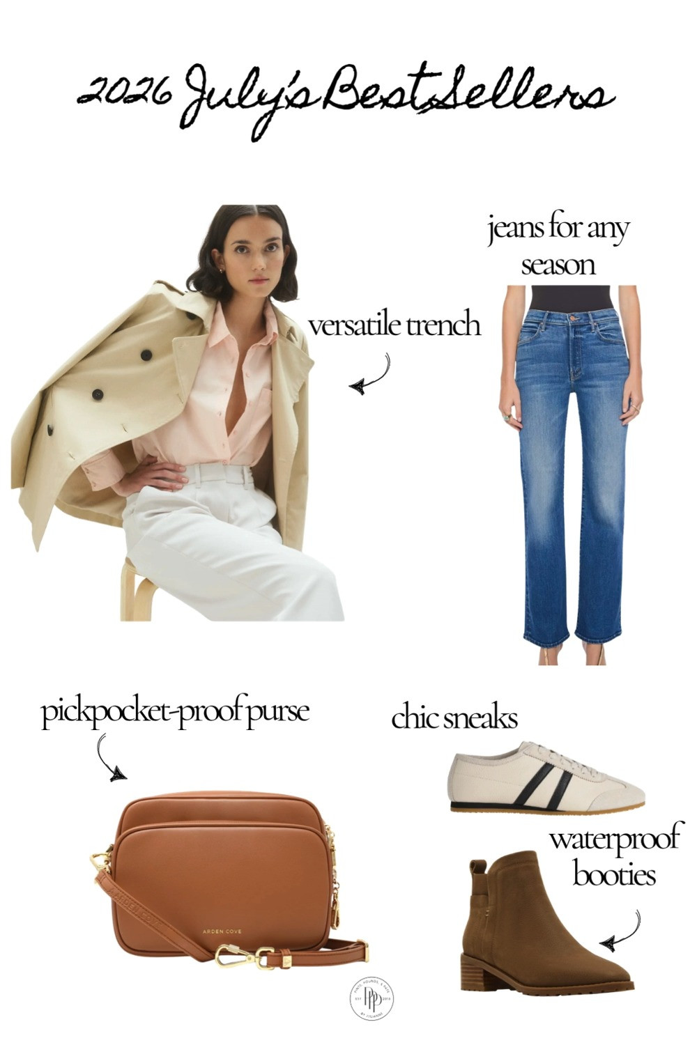 Sharing my July 2026 Europe travel best sellers - featuring the Arden Cove pickpocket-proof purse, Blondo waterpoof booties, and chic sneakers and trench from Quince! #europetravel #whattowearineurope #europetraveloutfit 

 #LTKTravel
