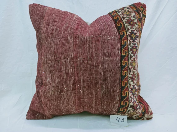 Turkoman Capet Pillow 20"x20" inches Anatolian Pillow Decorative Handmade Pillow Cover Cushion Co... | Etsy (US)