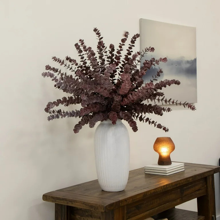 Better Homes and Gardens Artificial Indoor Spiral Eucalyptus Floral Bundle Burgundy | Walmart (US)