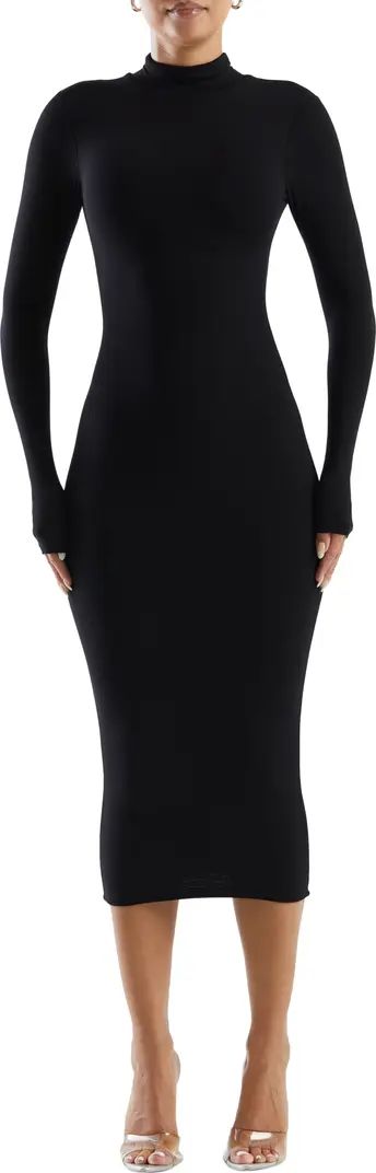 The Mock Neck Long Sleeve Body-Con Midi Dress | Nordstrom