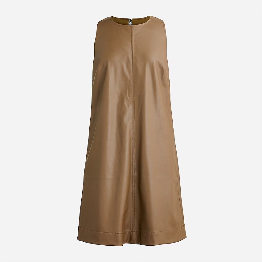 Shift dress in faux leather | J.Crew US