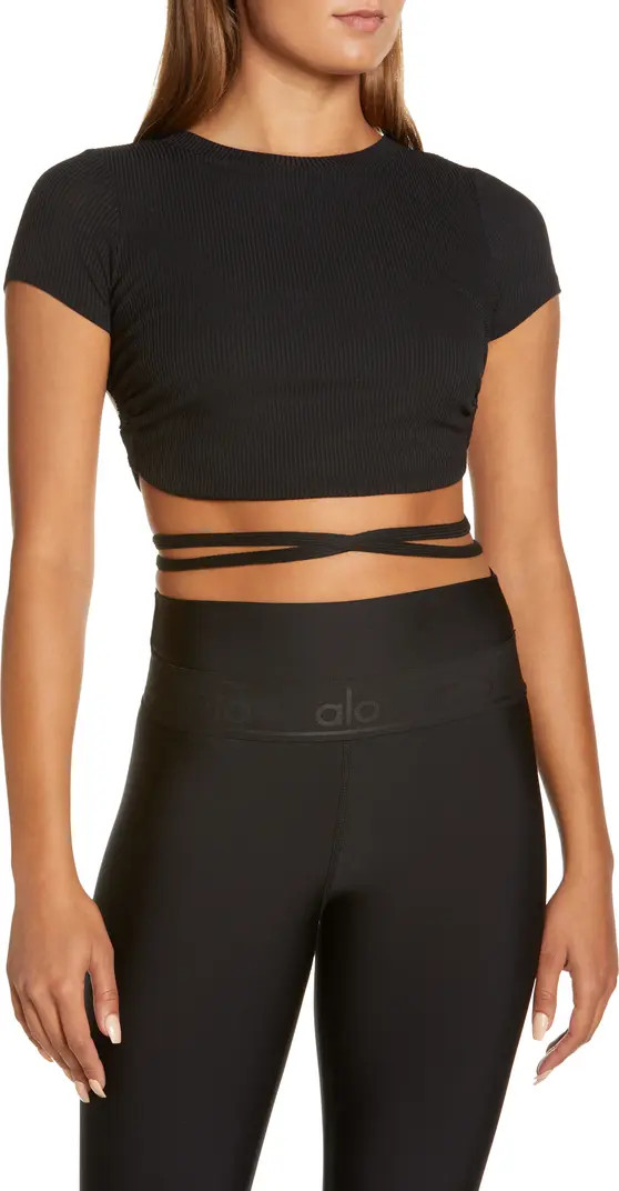Alo Manifest Rib Wrap Crop Top | Nordstrom | Nordstrom