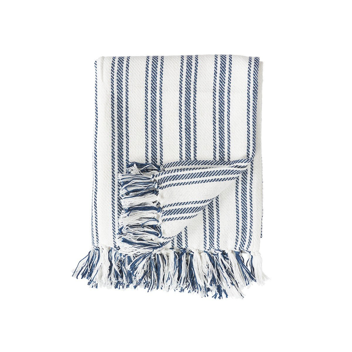 C&F Home 50" x 60" Ticking Stripe Navy Blue & White Cotton Woven Throw Blanket All Seasons Summer... | Amazon (US)