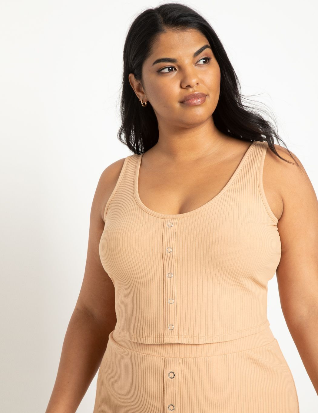 Crop Tank with Buttons | Eloquii