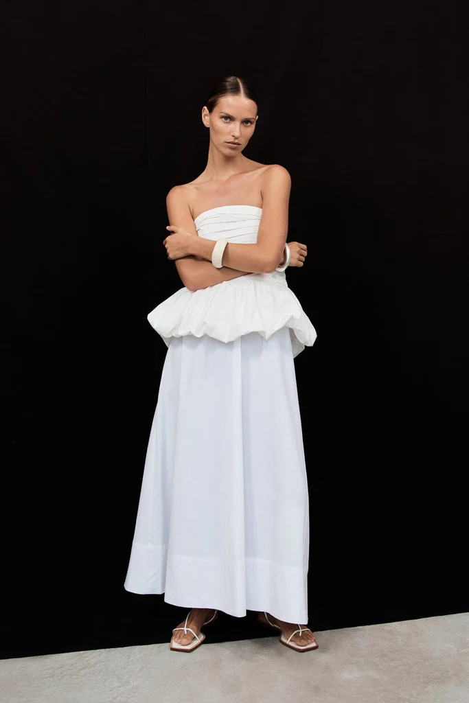 KIRSTY WHITE POPLIN CIRCLE SKIRT | DISSH
