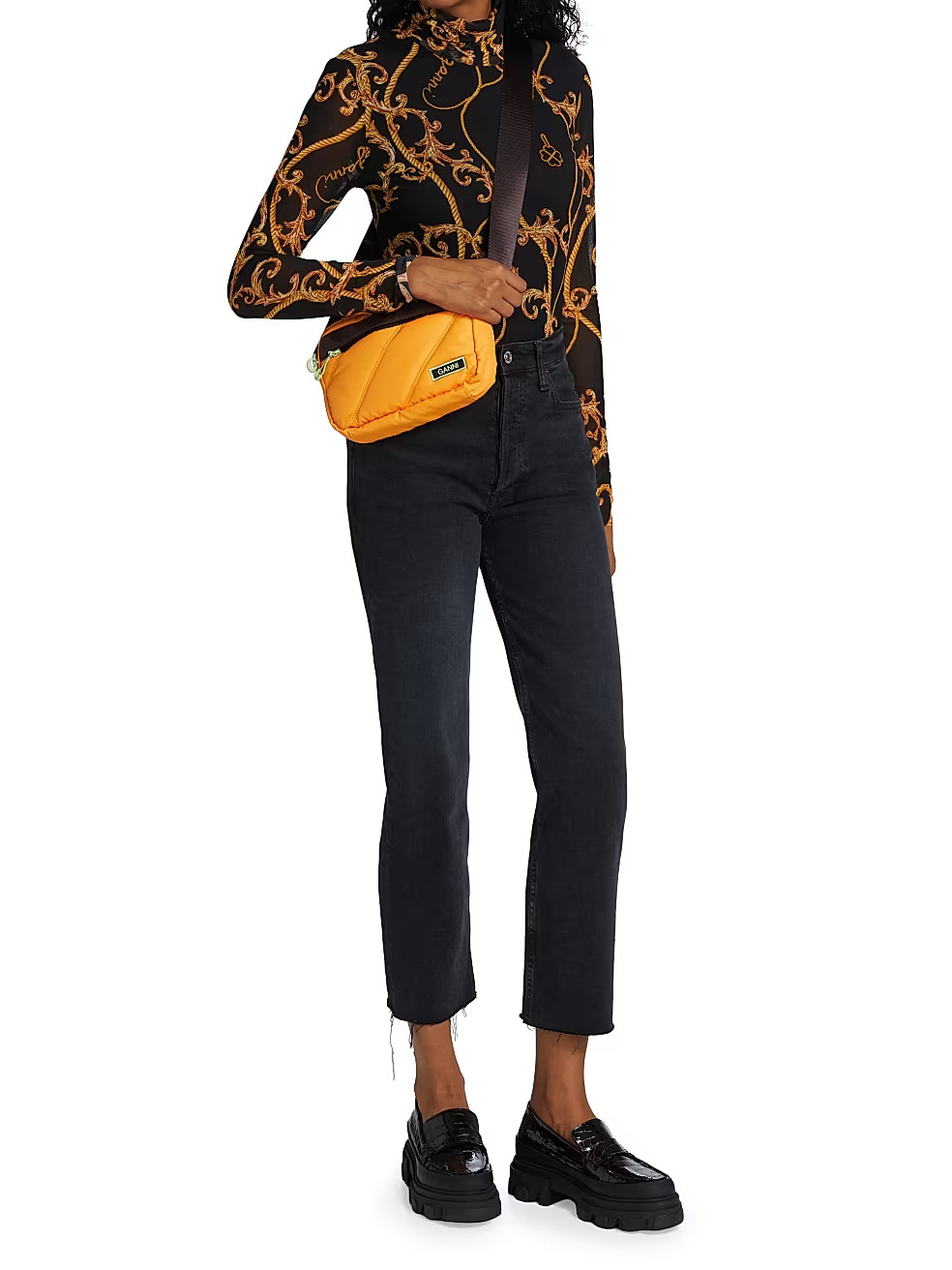 Rope Print Mesh Top | Saks Fifth Avenue