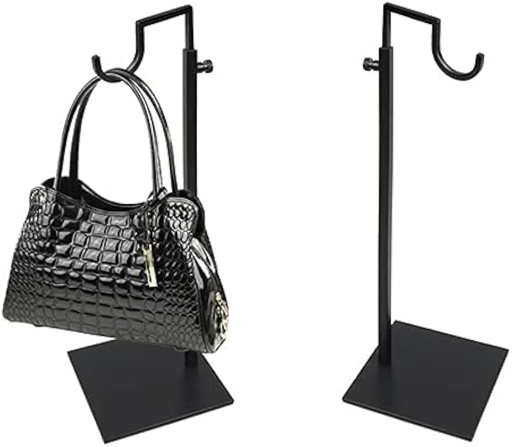 Purse Display Stand, 2 Pack of Sturdy Adjustable Handbag Holder Rack, Single Hanging Hook Bag Dis... | Amazon (US)