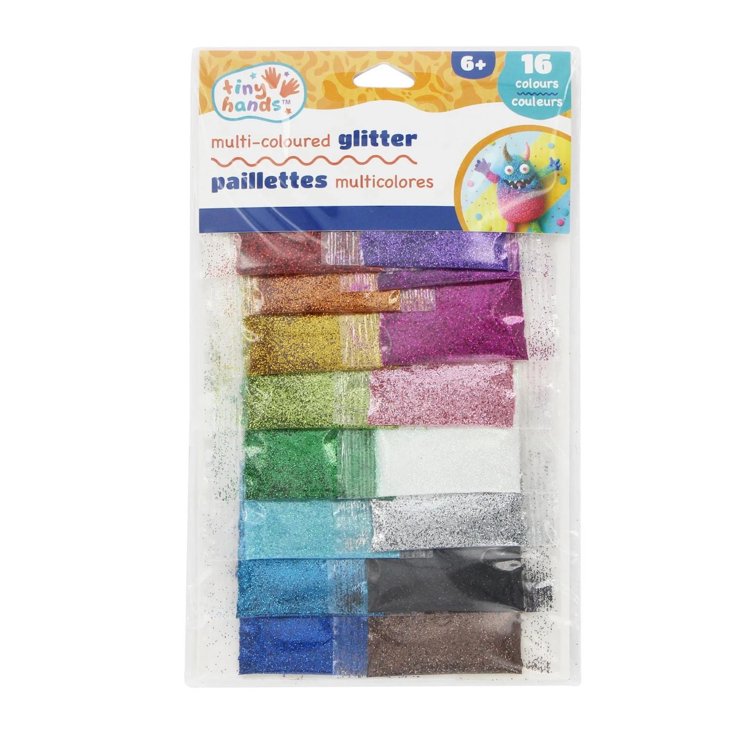 TINY HANDS Glitter Set, 16 Colours, 5 g Vials (Ages 6+), GLITTER ASST PK16PCS | Walmart (CA)