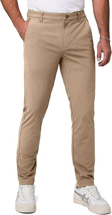JMIERR Men's Classic-Fit Casual Cotton Twill Pant Water-Repellent Stain-Resistant Stretch Chino P... | Amazon (US)