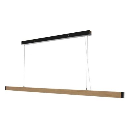 Zenvida 1-Light LED Modern Kitchen Island Linear 46.5"" Pendant Wood Metal Hanging Lighting Fixture | Walmart (US)