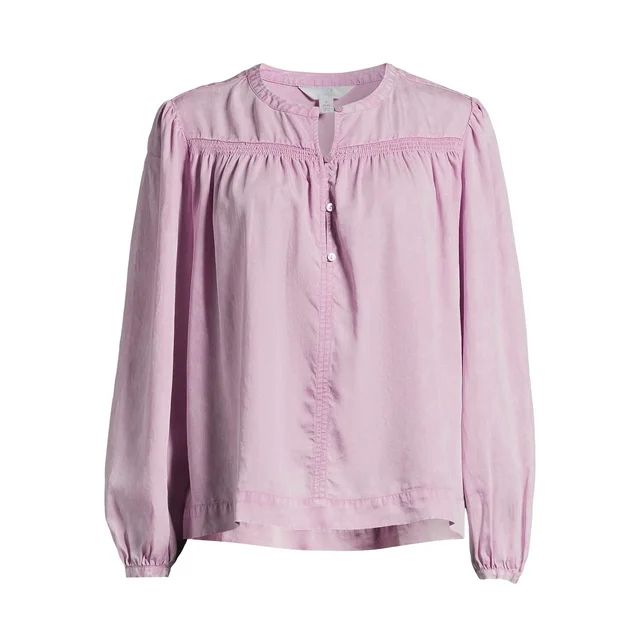 Time and Tru Women’s Smocked Top with Long Sleeves, Sizes XS-XXXL - Walmart.com | Walmart (US)