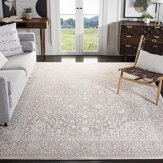SAFAVIEH Reflection Collection 9' x 12' Beige/Cream RFT670A Vintage Distressed Area Rug | Amazon (US)