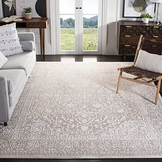 SAFAVIEH Reflection Collection 9' x 12' Beige/Cream RFT670A Vintage Distressed Area Rug | Amazon (US)