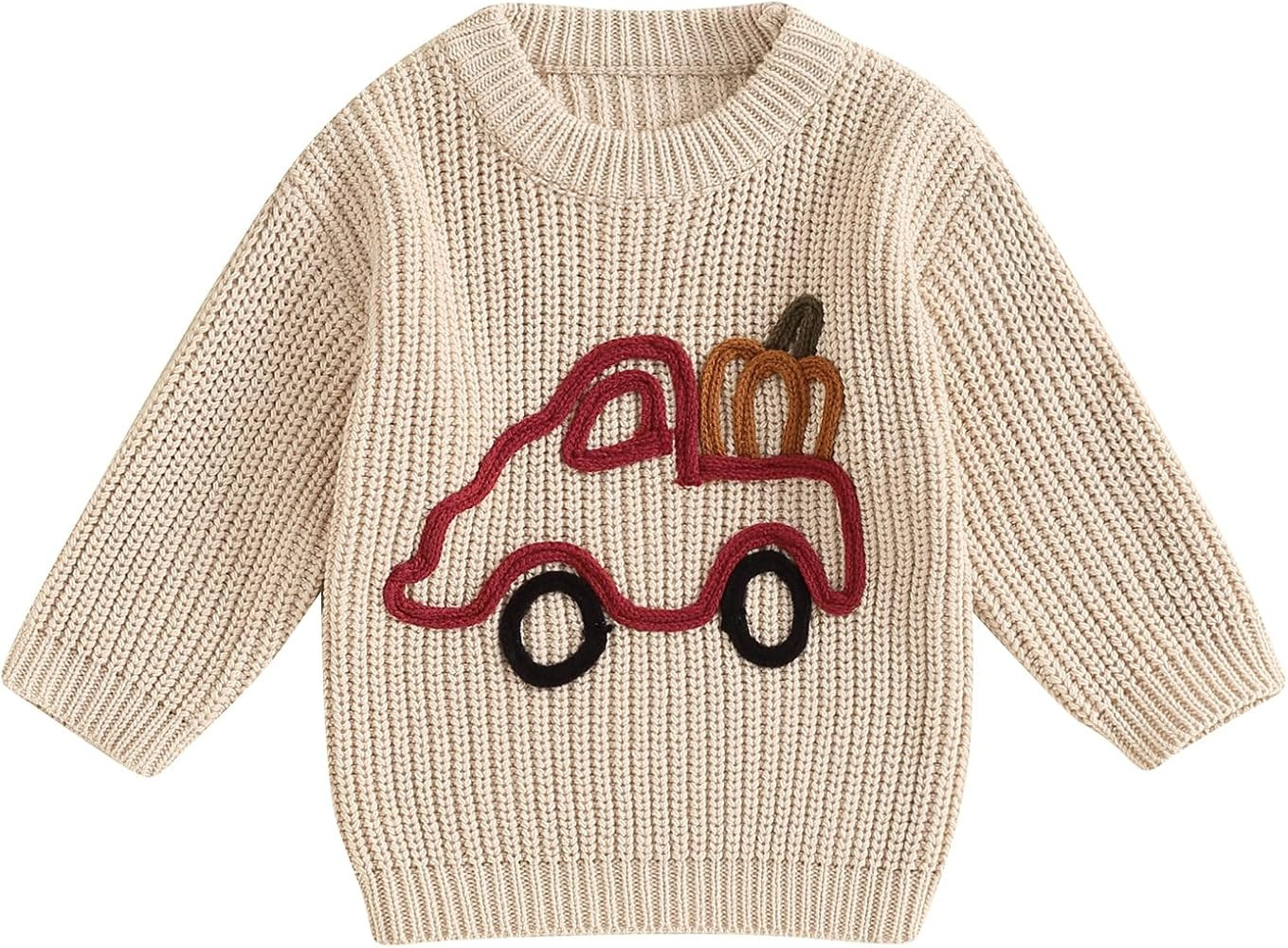 Toddler Baby Boy Girl Halloween Outfit Knitted Sweater Pumpkin Embroidered Pullover Tops Fall Win... | Amazon (US)