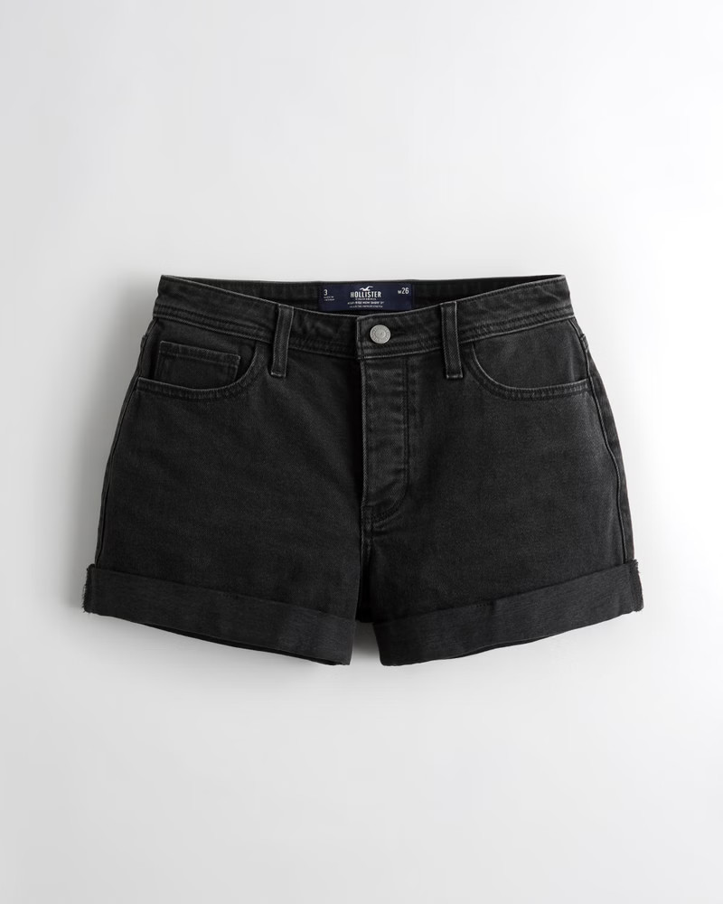 Vintage Stretch High-Rise Denim Mom short 3" | Hollister (US)