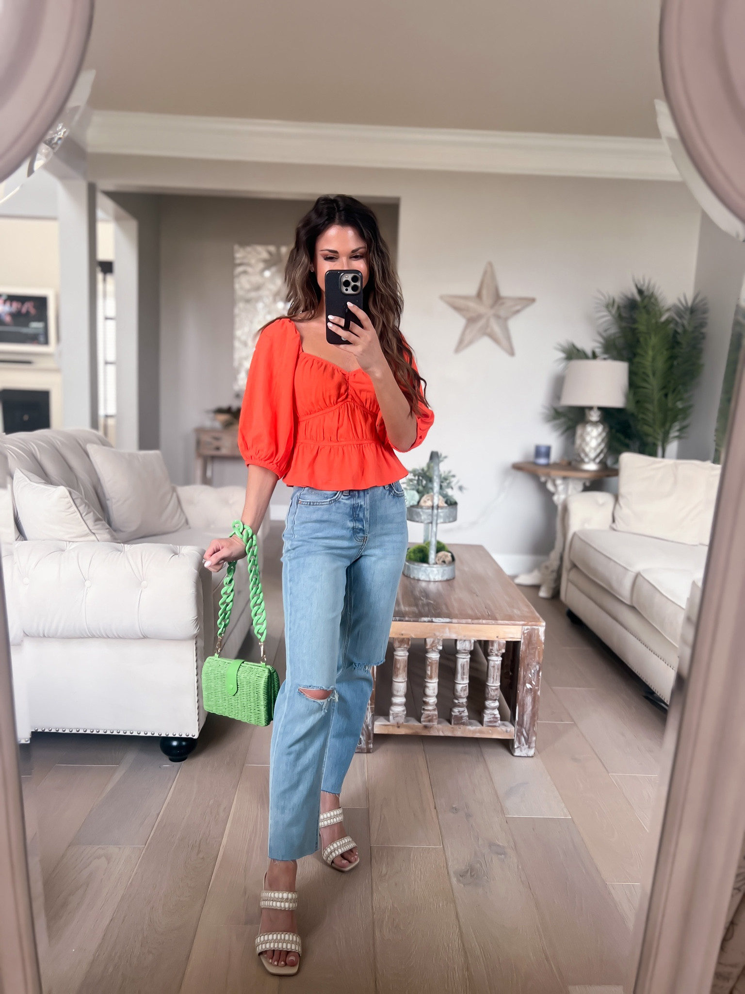 Target//top//xs//size up if between or like looser//jeans//00//5’1//heels//tts//

Spring style /spring bag /pops of color 

#LTKunder50 #LTKshoecrush #LTKsalealert