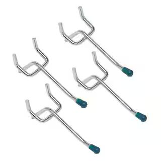 2 in. Zinc-Plated Steel Single Straight Peg Hooks 1/8 in Pegs (4-Pack) | The Home Depot