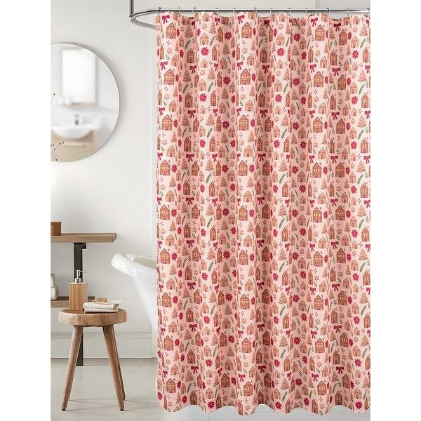 Christmas Gingerbread Candy Textured Shower Curtain | Bed Bath & Beyond