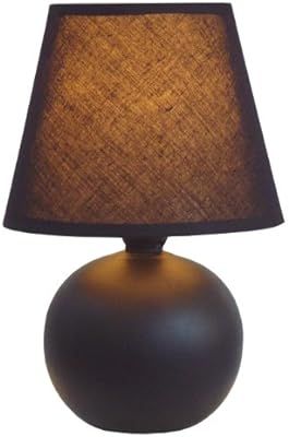 Simple Designs LT2008-BLK Mini Ceramic Globe Table Lamp, Black | Amazon (US)