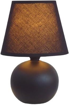 Simple Designs LT2008-BLK Mini Ceramic Globe Table Lamp, Black | Amazon (US)