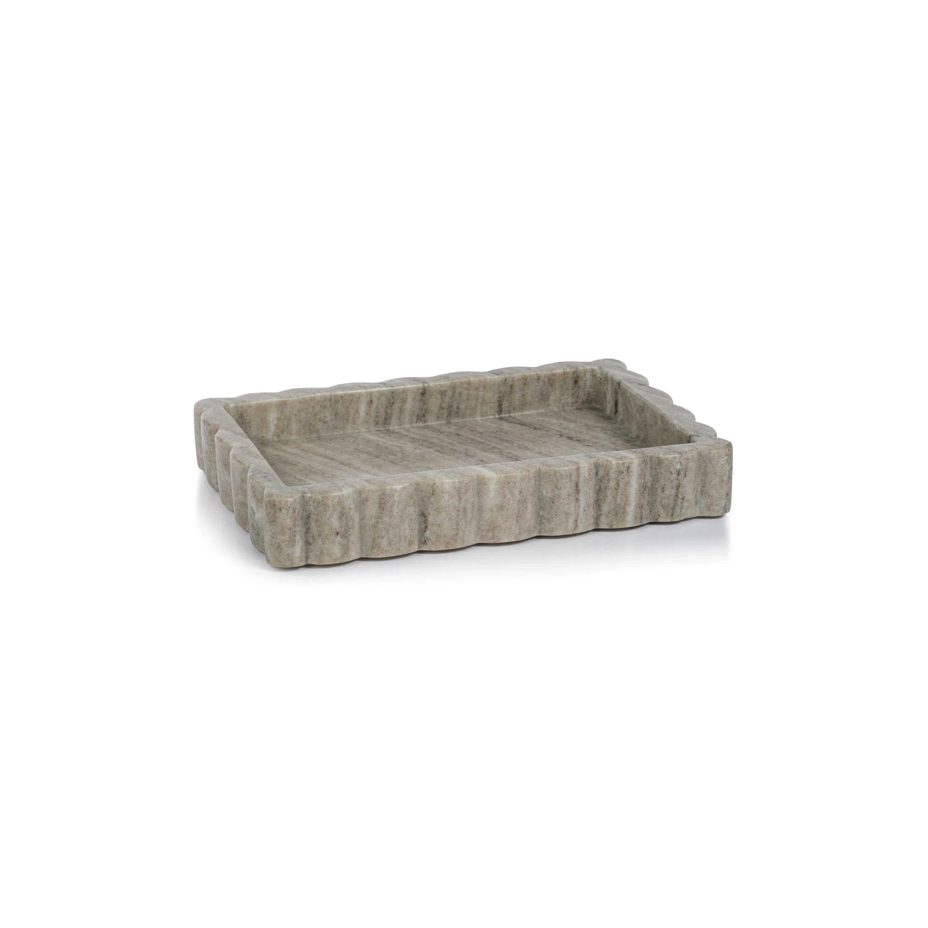 Wrought Studio™ Jolisha Intricate Scallop Marble Tray | Wayfair | Wayfair North America