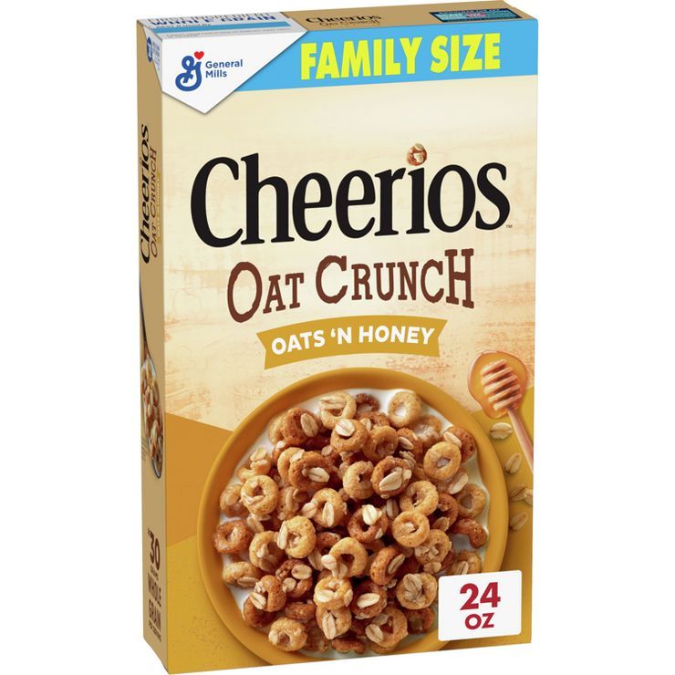 General Mills Family Size Cheerios Oat Crunch Oats Honey Cereal - 24oz | Target