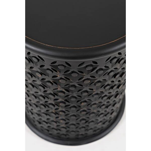 Decker Distressed Hardwood Drum End Table by Jofran - Antique White | Bed Bath & Beyond