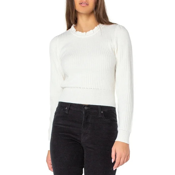 Celebrity Pink Women's Ruffle Sweater - Walmart.com | Walmart (US)