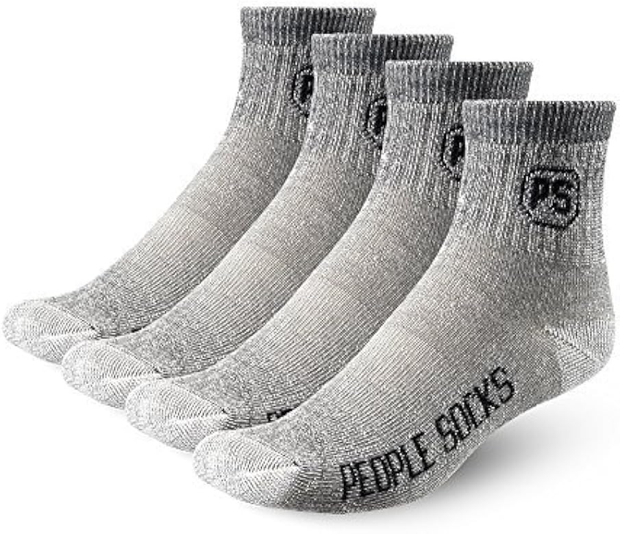 PEOPLE SOCKS Men's Women's Merino wool quarter socks 4 pairs 71% premium with Arch support Made i... | Amazon (US)