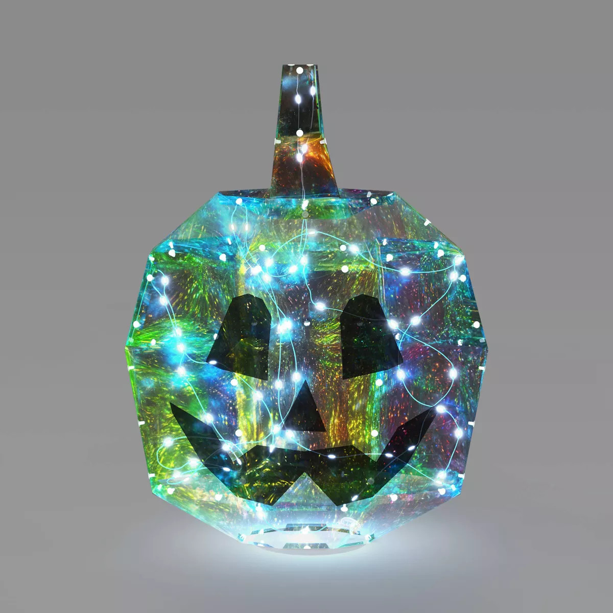 16" Narrow Iridescent Pumpkin 3D Novelty Modular Light Structure Cool White - Hyde and EEK! Bouti... | Target
