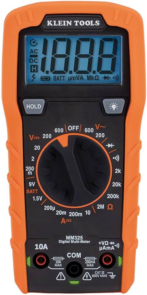 Klein Tools MM325 Multimeter, Digital Manual-Ranging 600V AC/DC Voltage Tester, Tests Batteries, ... | Amazon (US)