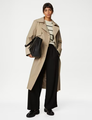 Cotton Rich Belted Longline Trench Coat | Marks & Spencer (UK)