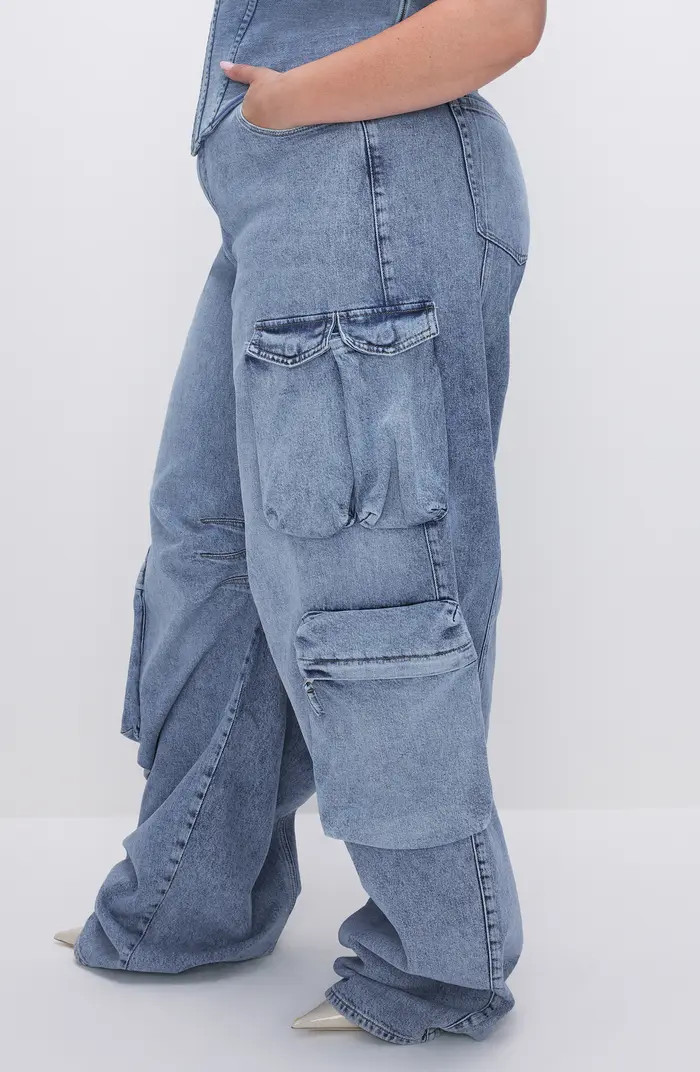 Wide Leg Denim Cargo Jeans | Nordstrom
