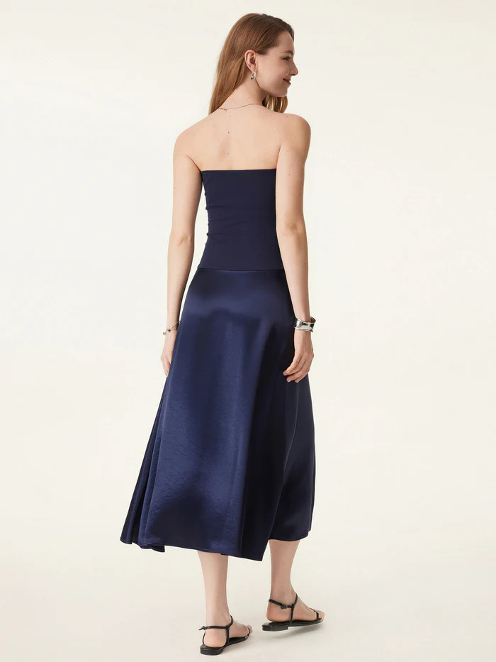 Midnight Acetate Non-slip Strapless Midi Brami Dress | OGLmove