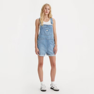 Levi's® Women's Vintage Shortalls - In the Field XS: Lightweight Denim, Sleeveless, Square Neckline | Target