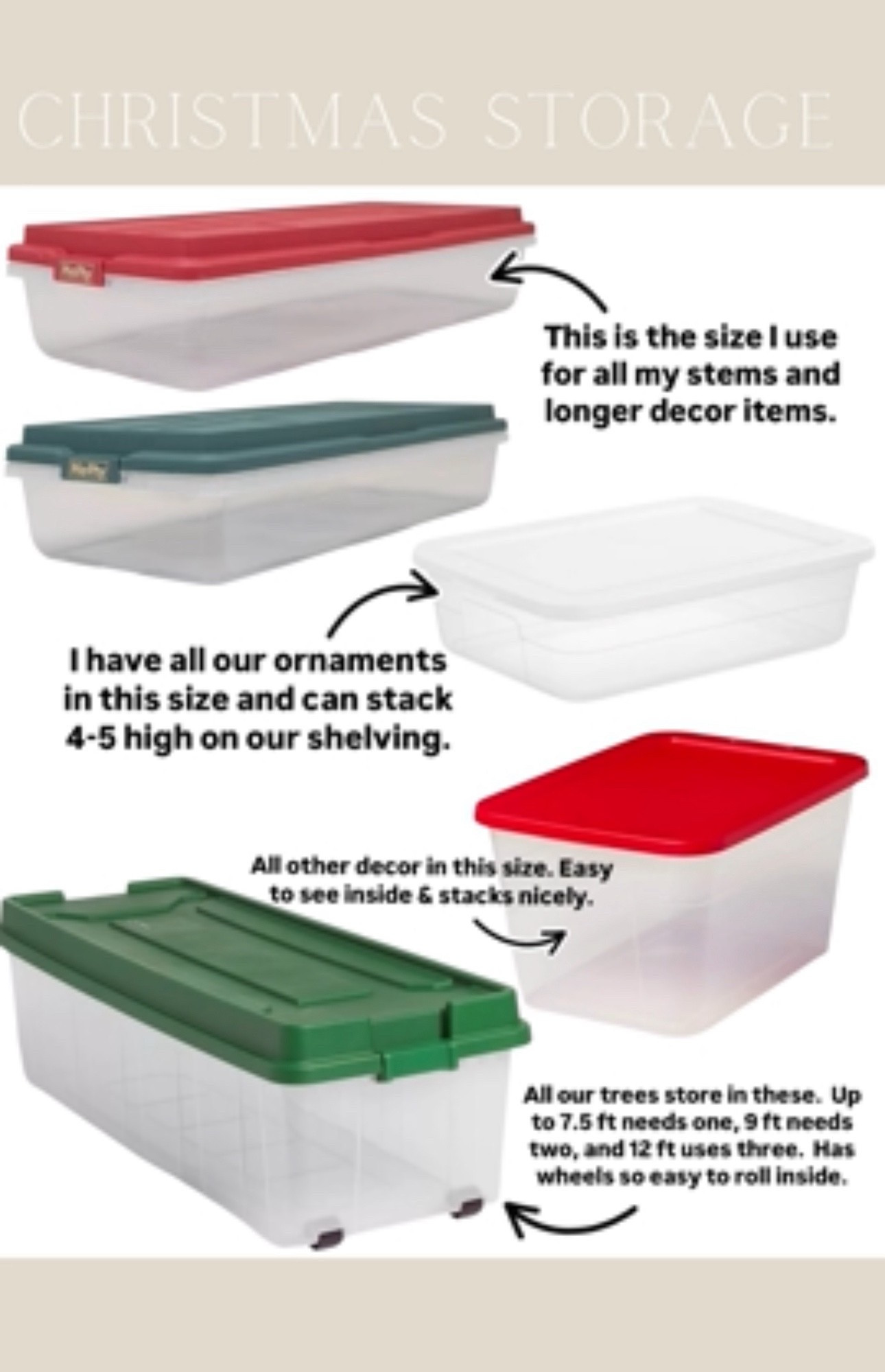 All the different Christmas storage we use!

#LTKHome #LTKSeasonal #LTKHoliday