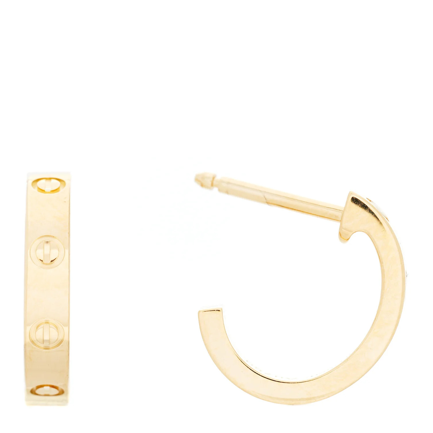 18K Yellow Gold Small LOVE Hoop Earrings | FASHIONPHILE (US)