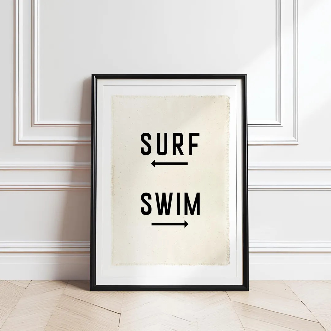 Surf Swim Canvas Banner, Beach House Coastal Decor, Nautical Nursery Art - Etsy | Etsy (DACH)