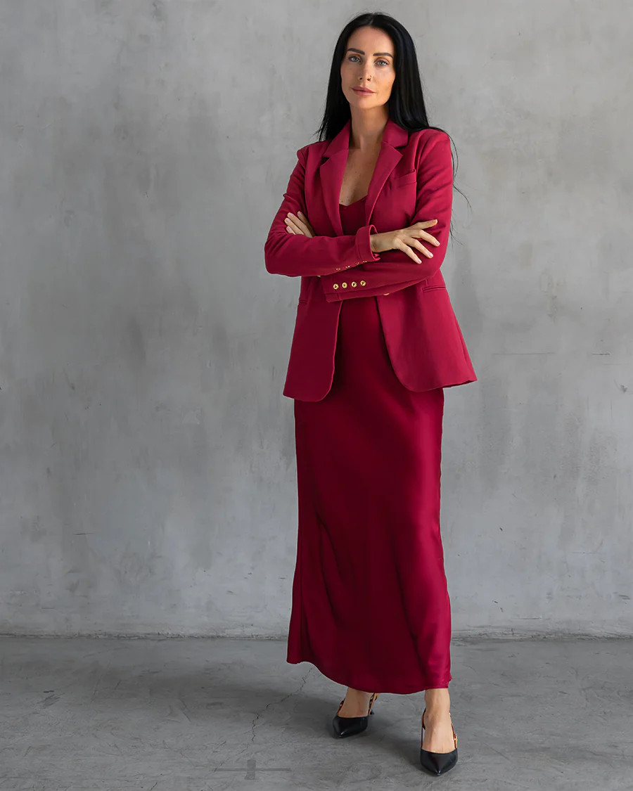Basic Lennon Zipslip™️ Dress Bordeaux | Care Tucker
