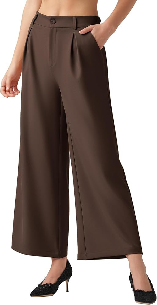 Willit Women's Wide Leg Pants Work Dress Pants Casual Palazzo Pants High Waisted Business Office ... | Amazon (US)