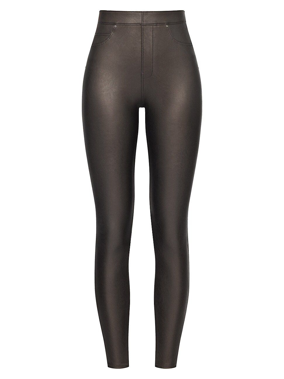 Spanx Women's Leather-Like Ankle Skinny Pants - Black - Size Medium | Saks Fifth Avenue