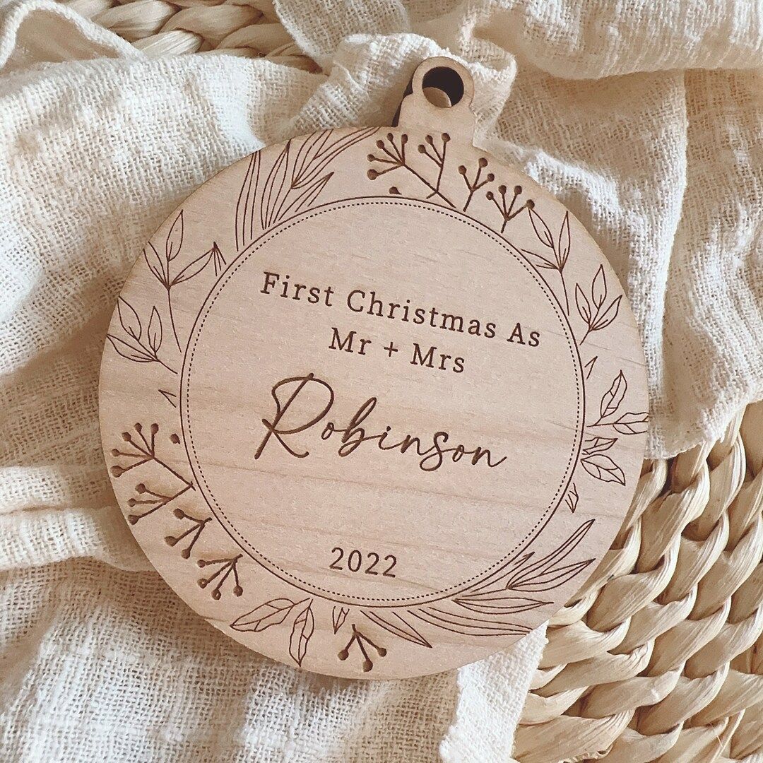 Just Married Ornament - Personalized Our First Christmas Ornament 2022-  Mr and Mrs Ornament - Ha... | Etsy (US)