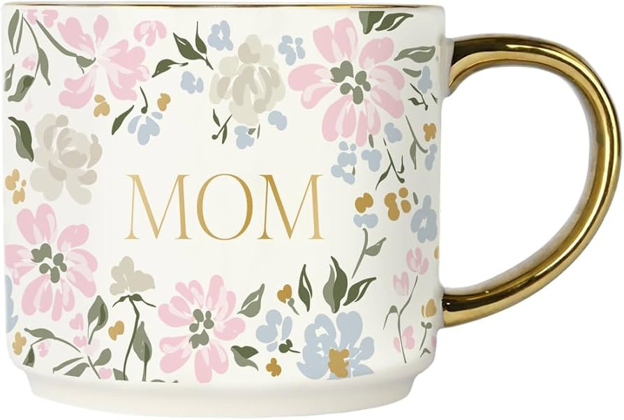 Sweet Water Decor Mug for Mom, 14oz Fine Bone China Cup with Gold Handle & Rim for Tea & Coffee D... | Amazon (US)