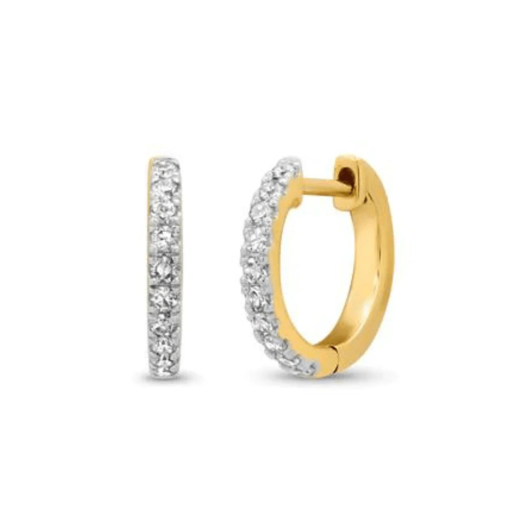 Large Classic Diamond Huggies | LINDSEY LEIGH JEWELRY