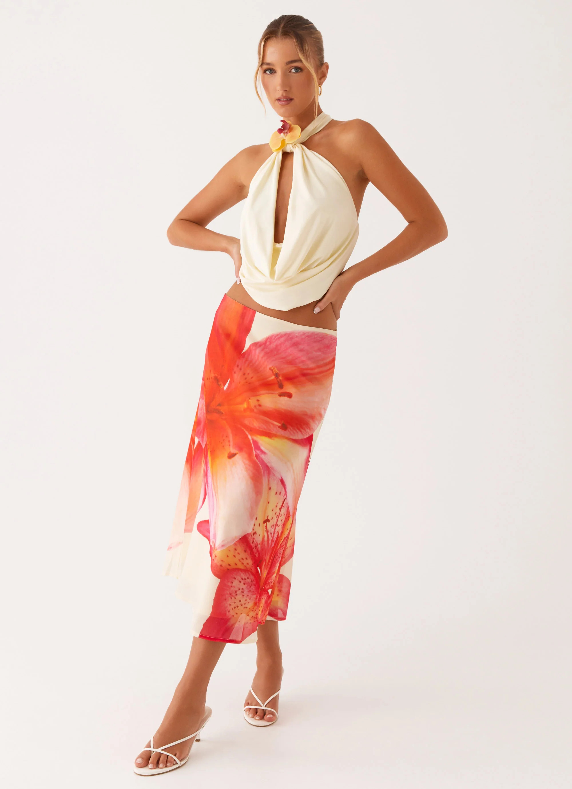 Summertime Midi Skirt - Yellow Floral | Peppermayo (Global)