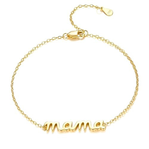 Mom Gifts, Personalized Mama Bracelet, Birthday Gifts for Women, Adjustable Hypoallergenic Mom Bracelet for Wife Grandma (Mama Gold) | Amazon (US)