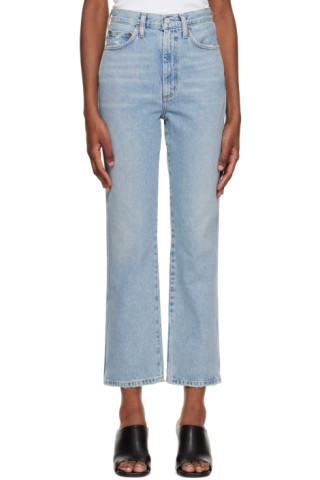 AGOLDE - Blue Pinch Waist Kick Jeans | SSENSE
